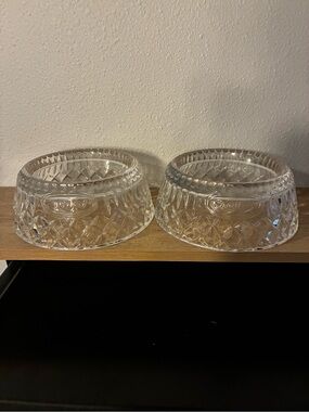 Godinger “Spoiled” Cut Crystal Pet Bowls Set of 2 Cat Dog
